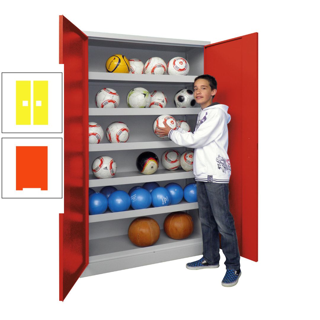 Ballschrank - Vollblechtüren - 5 Böden - 1.950x1.500x500 mm (HxBxT) - anthrazitgrau