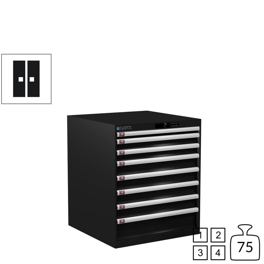 Lista Schubladenschrank - 14.408.010 - 850x717x725 mm (HxBxT) - 8 Schubladen - 75 kg - Key Lock - lichtblau (RAL 5012)
