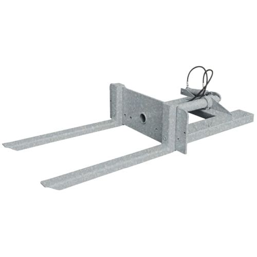 Behälterkipper für Gabelstapler, hydraulisch, verstellbare Zinkenbreite bis 1.125 mm, Kettensicherung, Traglast 1500 kg, Farbe anthrazitgrau