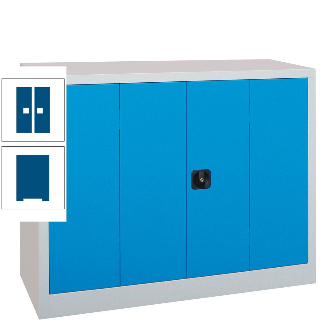Falttürenschrank - 1.000x1.200x400 mm (HxBxT) - 2 Einlegeböden, gepulvert - Zylinderschloss - anthrazitgrau