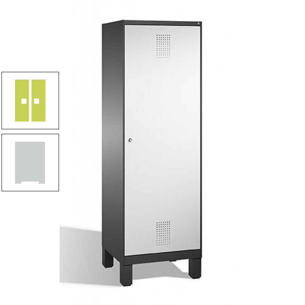 Doppel-Spind, Garderobenschrank, 1 Tür für 2 Abteile a 300 mm, Korpus anthrazitgrau, Türen anthrazitgrau, 1.850 x 600 x 500 mm (HxBxT)
