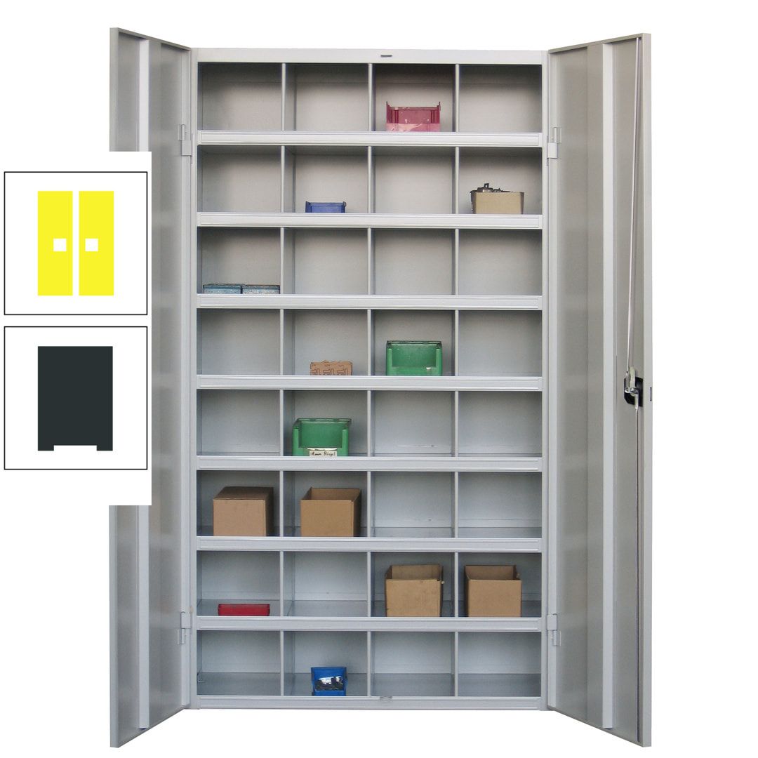 Fächerschrank - Sortierstation - Büroschrank - 32 Fächer - 1.800 x 1.000 x 530 mm (HxBxT) - Materialschrank - anthrazitgrau