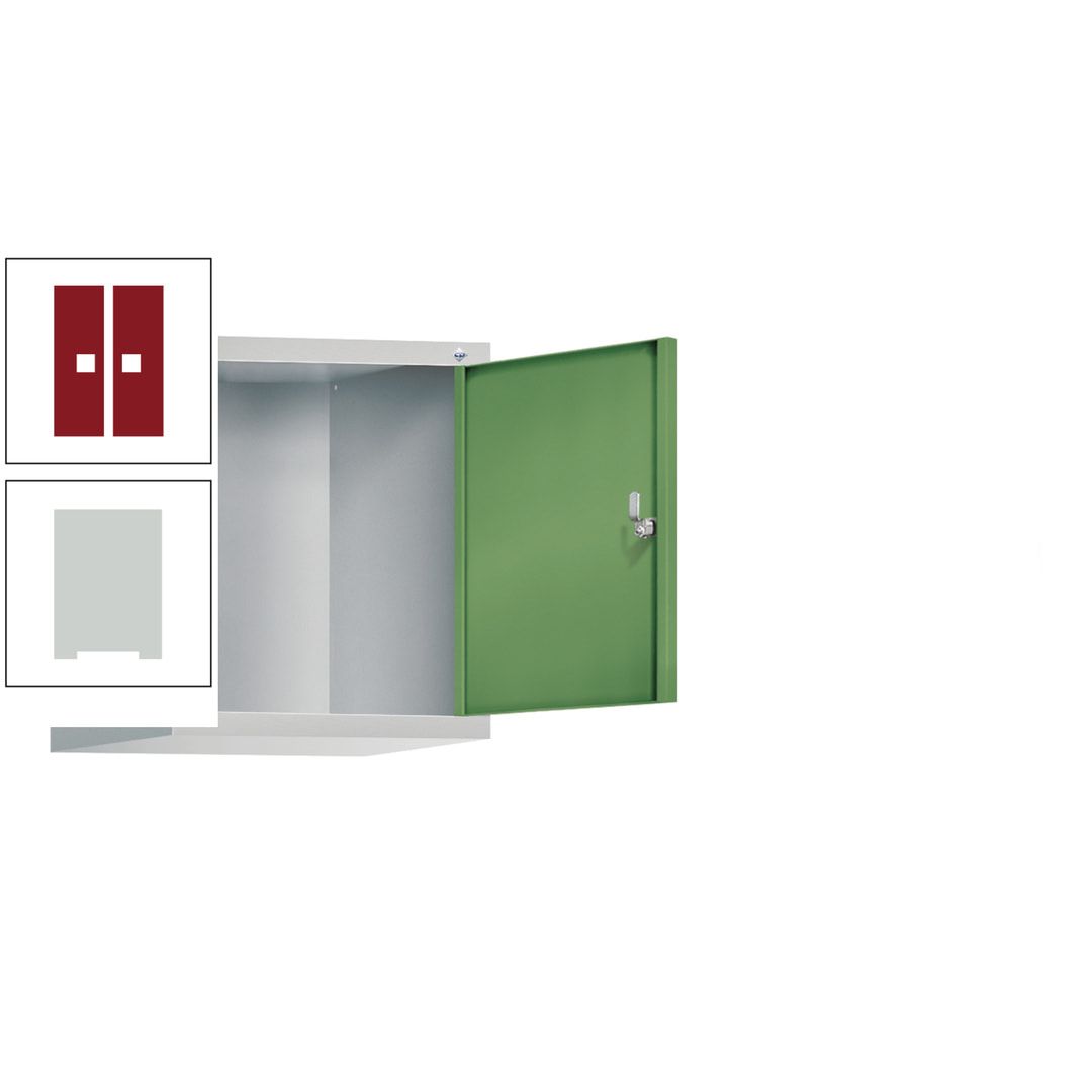 Aufsatzschrank für Spinde und Schließfachschränke, 1 Abteil, Korpus anthrazitgrau, Türen anthrazitgrau, 500 x 420 x 500 mm (HxBxT), Stahlschrank