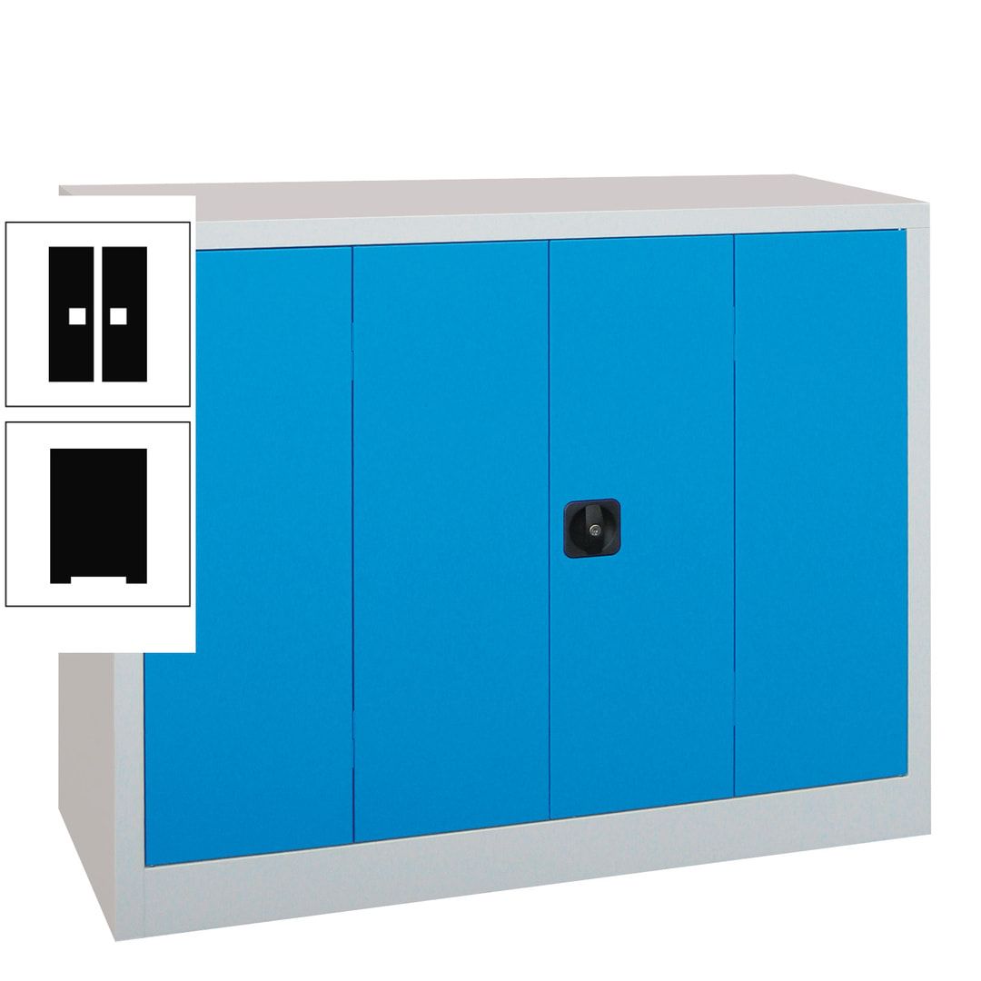 Falttürenschrank - 1.000x1.200x400 mm (HxBxT) - 2 Einlegeböden, gepulvert - Zylinderschloss - anthrazitgrau
