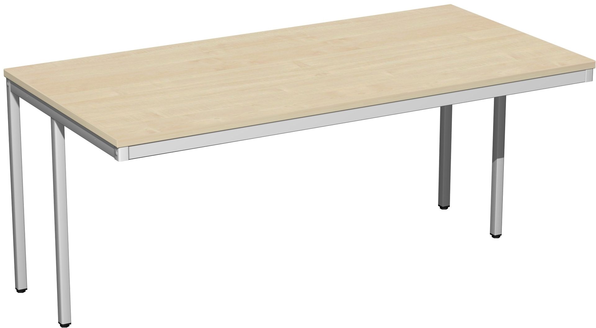 Schreibtisch - 4-Fuß Eco - Bürotisch - 720 x 1.000 x 800 mm (HxBxT) - Gestell lichtgrau - Ahorn