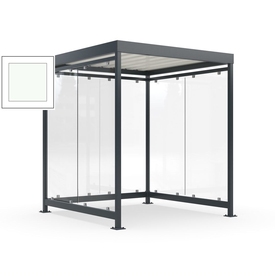 Raucherunterstand, Bushaltestelle, 6-7 Personen, 6 Wände, 2.510 x 2.165 x 2.165 mm (HxBxT), Achatgrau