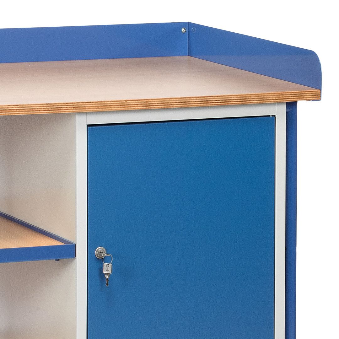 Fetra - Werkstattwagen - umrandete Arbeitsfläche - 930 x 650 x 1.220 mm (HxBxT) - Tragkraft 400 kg - 1 Schrank
