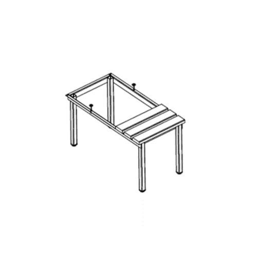 Untergestell mit Sitzbank für Garderobenschrank, 390 x 390 x 745 mm (HxBxT), Gestellfarbe anthrazitgrau, Sitzleisten Holz