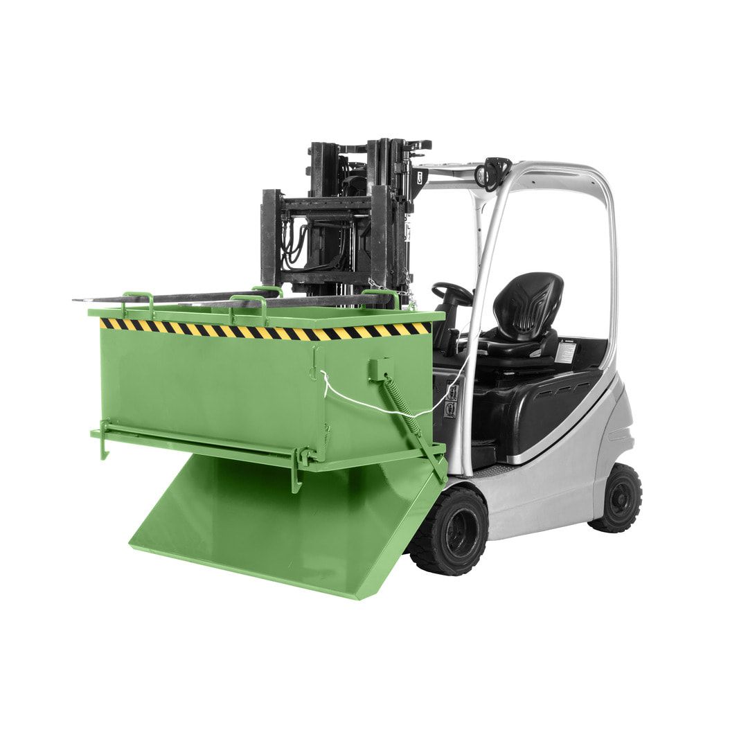Klappbodenbehälter - 1.000 l Volumen - Traglast 1.250 kg - kranbar - enzianblau