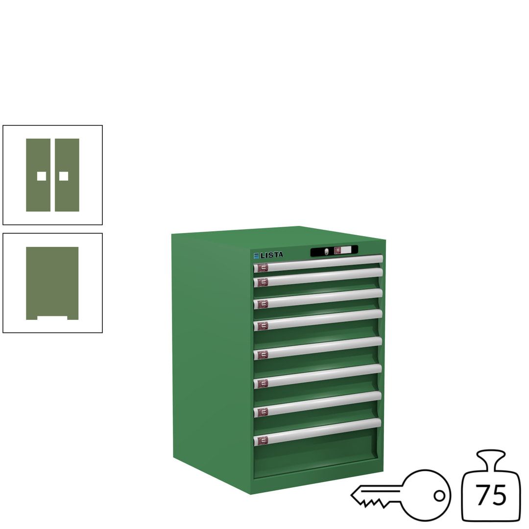 Lista Schubladenschrank - 14.250.010 - 850x564x572 mm (HxBxT) - 8 Schubladen - 75 kg - Key Lock - lichtblau (RAL 5012)