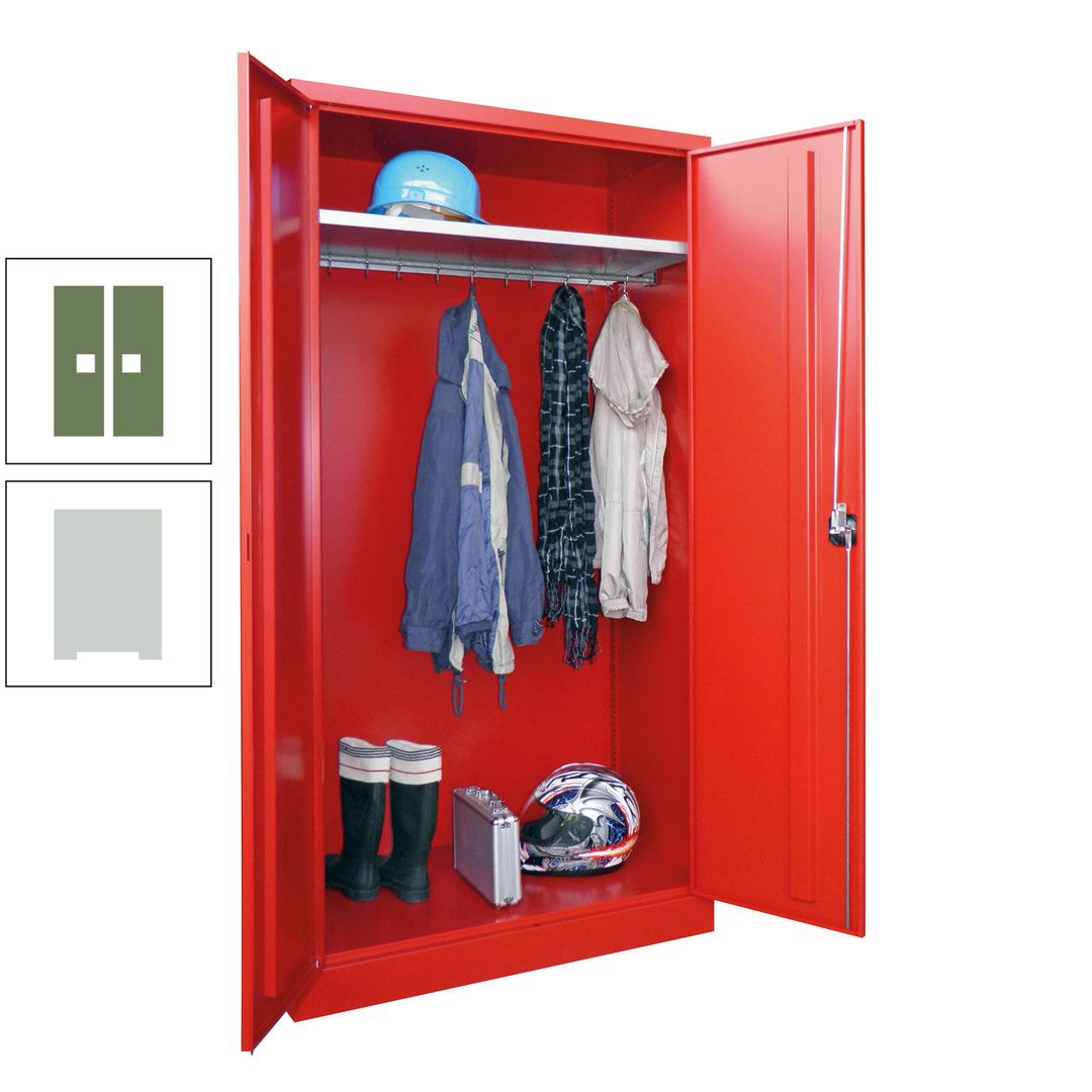 Garderobenschrank - 1.950x1.000x500 mm (HxBxT) - Hutboden, pulverbeschichtet - anthrazitgrau