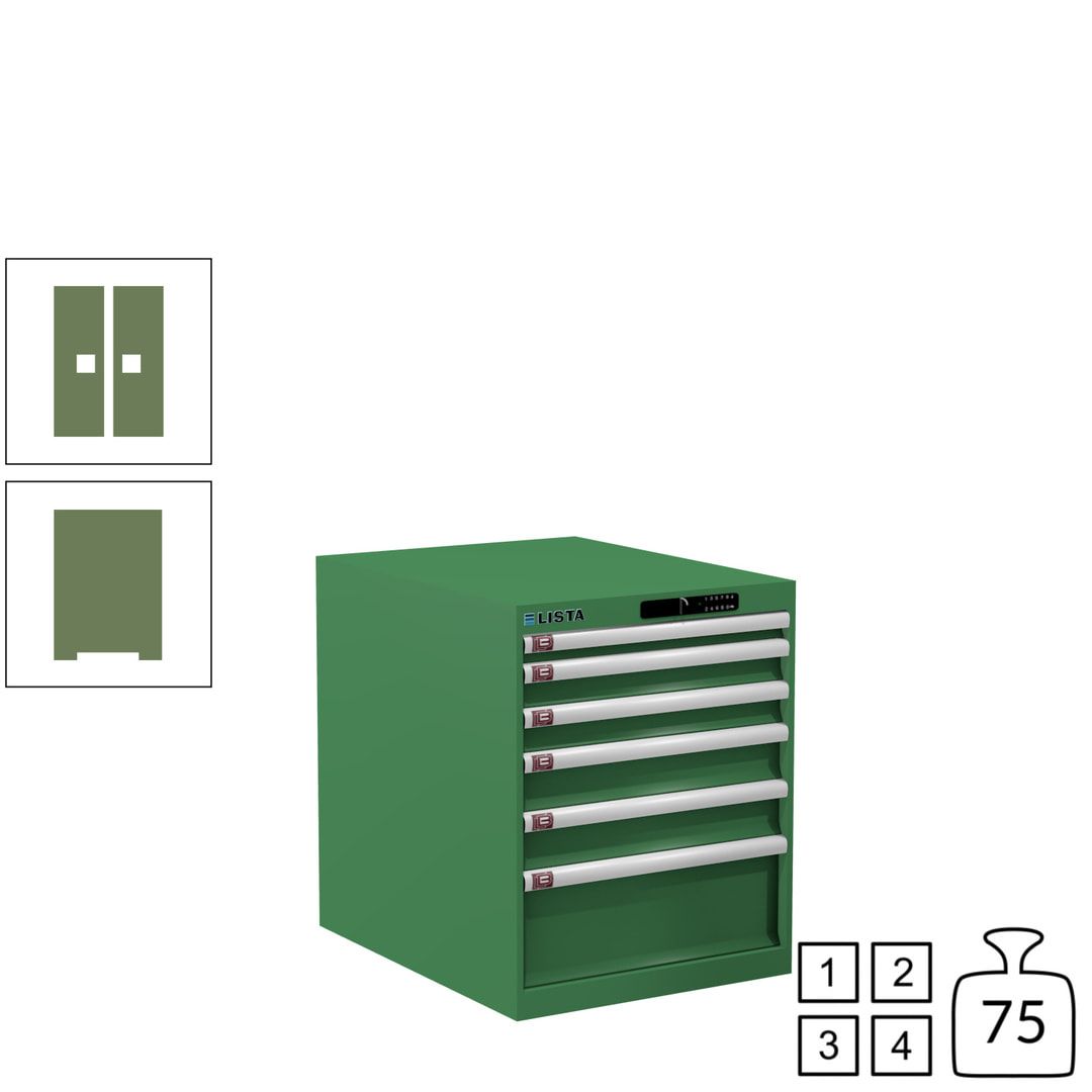 Lista Schubladenschrank - 14.352.010 - 700x564x725 mm (HxBxT) - 6 Schubladen - 75 kg - Key Lock - lichtblau (RAL 5012)