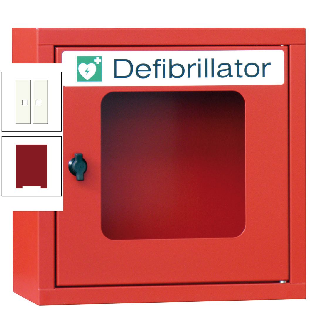 Defibrillatorenschrank - 400 x 400 x 200 mm (HxBxT) - Sichtfenster - anthrazitgrau