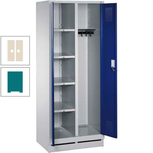 Mehrzweckschrank, Doppeltüren, Füße, 2 Abteile a 300 mm, Korpus anthrazitgrau, Tür anthrazitgrau, 1.800 x 600 x 500 mm (HxBxT)