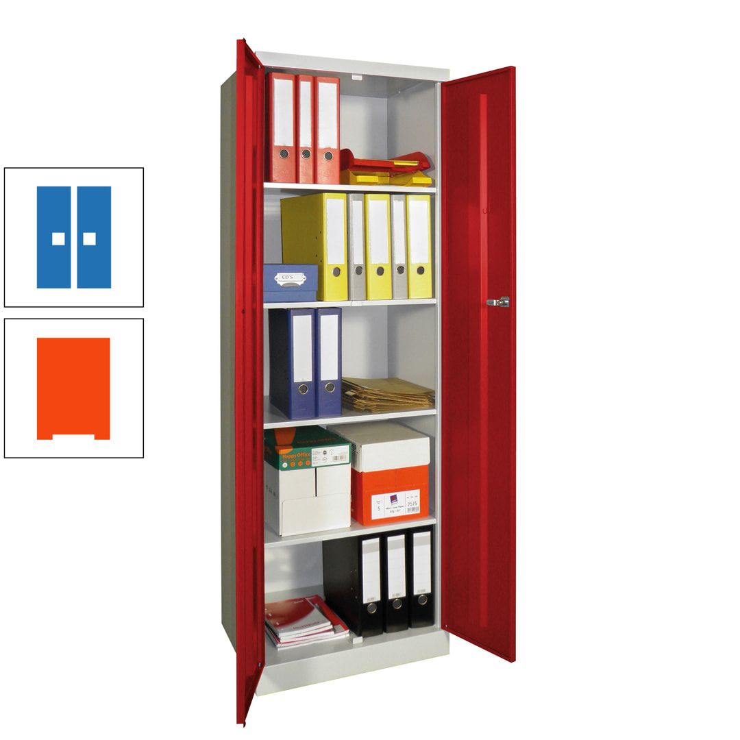 Aktenschrank - Sockel - 4 Böden - 1.800x600x500 mm (HxBxT) - Zylinderschloss - anthrazitgrau
