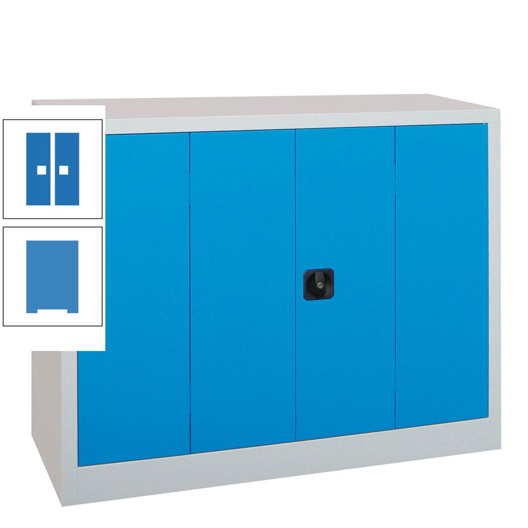 Falttürenschrank - 1.000x1.200x400 mm (HxBxT) - 2 Einlegeböden, gepulvert - Zylinderschloss - anthrazitgrau