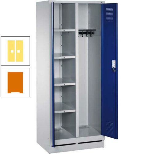 Mehrzweckschrank, Doppeltüren, Füße, 2 Abteile a 300 mm, Korpus anthrazitgrau, Tür anthrazitgrau, 1.800 x 600 x 500 mm (HxBxT)