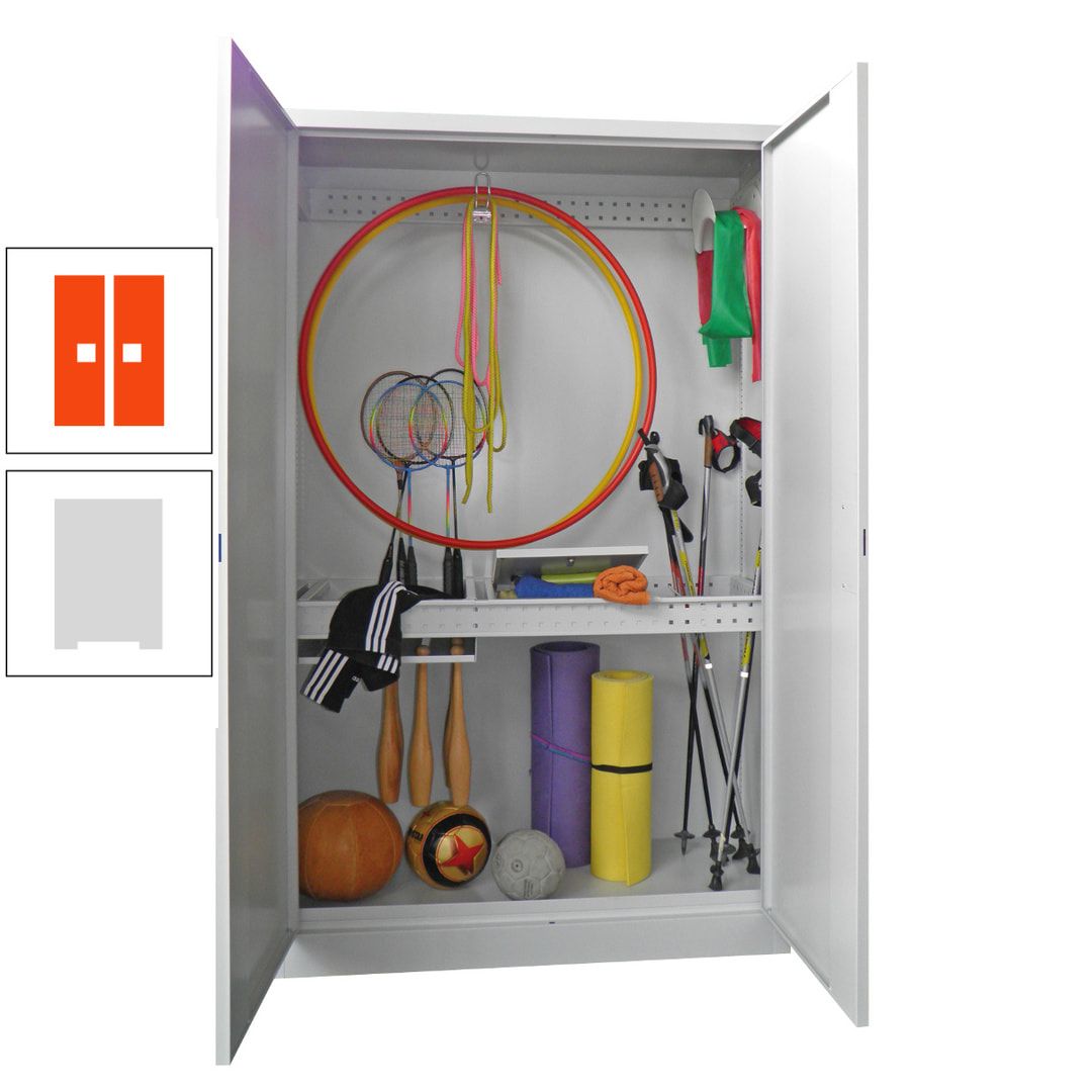 Sportschrank - Vollblechtüren - Variante 1 - 1.950x1.200x500 mm (HxBxT) - anthrazitgrau