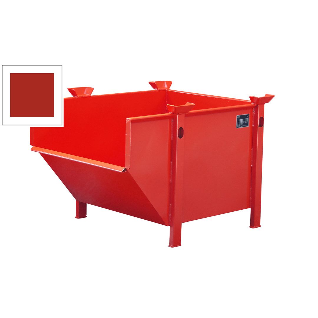 Materialbehälter - 500 l Volumen - Tragkraft 1.000 kg - stapel- und kranbar - feuerrot