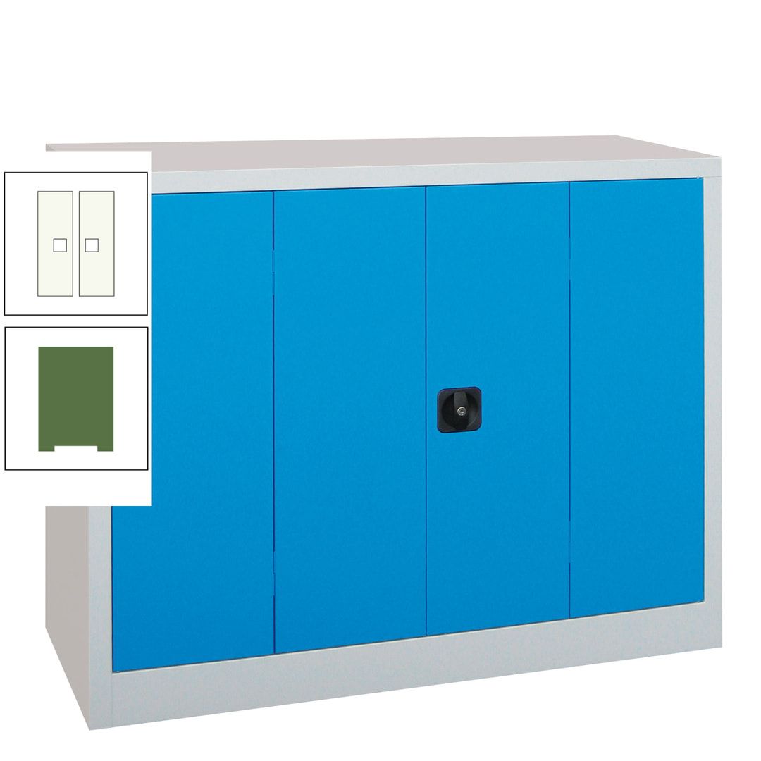 Falttürenschrank - 1.000x1.200x400 mm (HxBxT) - 2 Einlegeböden, gepulvert - Zylinderschloss - anthrazitgrau