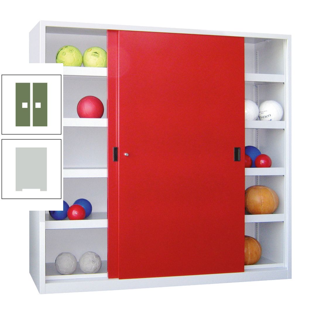 Ballschrank - Schiebetüren - Trennwand - 8 Böden - 1.950x1.500x600 mm (HxBxT) - anthrazitgrau