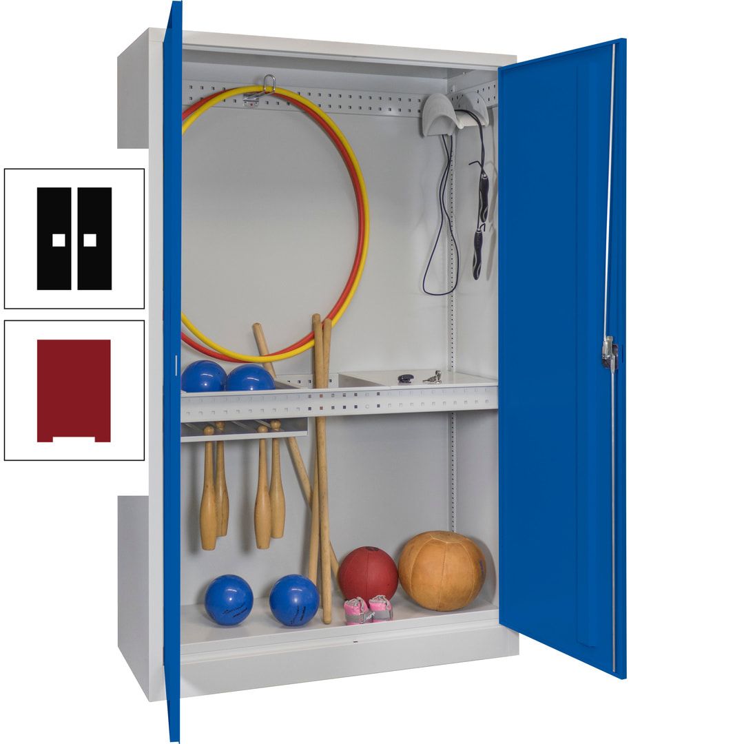 Sportschrank - Vollblechtüren - Variante 3 - 1.950x1.200x500 mm (HxBxT) - anthrazitgrau