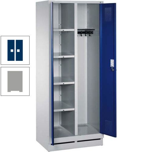 Mehrzweckschrank, Doppeltüren, Füße, 2 Abteile a 300 mm, Korpus anthrazitgrau, Tür anthrazitgrau, 1.800 x 600 x 500 mm (HxBxT)