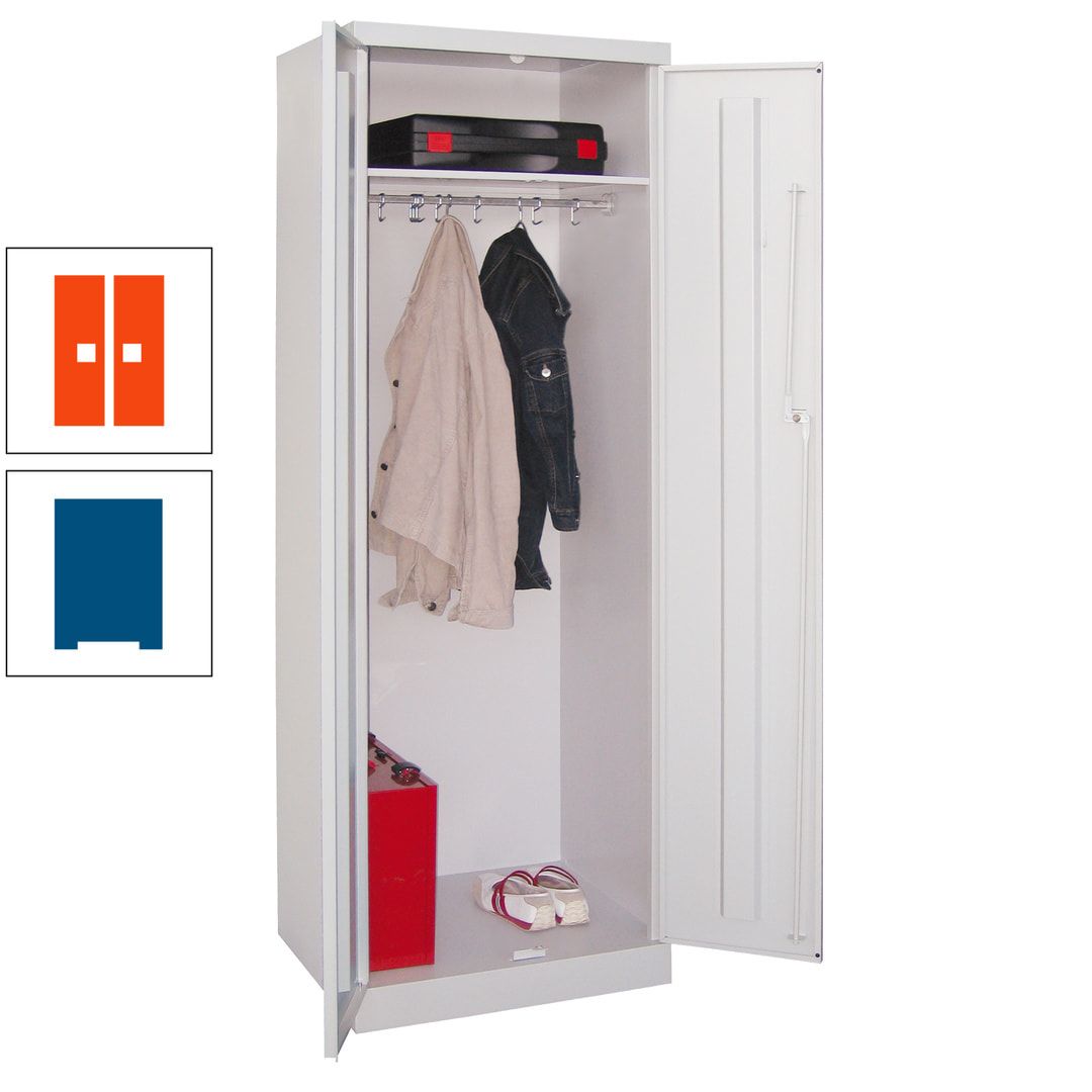 Garderobenschrank - 1 Fachboden - Kleiderstange - 1.800x600x500 mm (HxBxT) - Zylinderschloss - anthrazitgrau