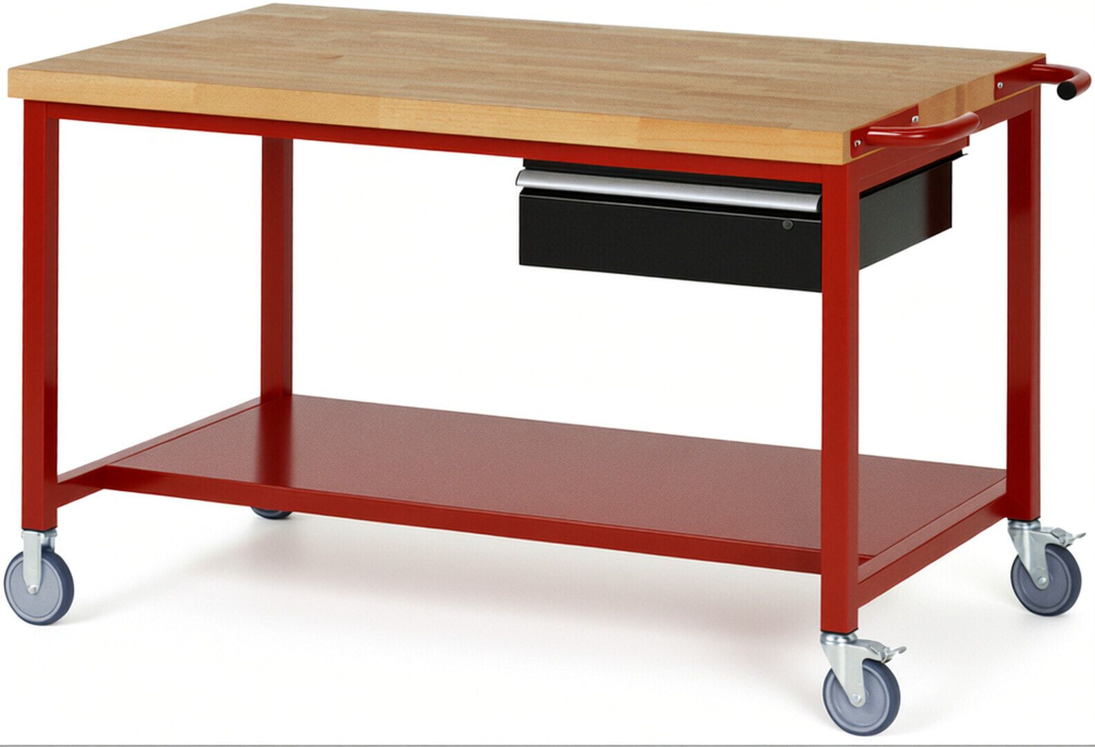 Mobile Werkbank mit Ablageboden - 1 Schublade - 150:1 - höhenverstellbar 880-1.080 mm - 1.500 x 900 mm (BxT) - 450 kg - Anthrazitgrau