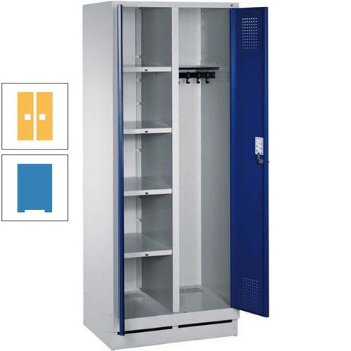 Mehrzweckschrank, Doppeltüren, Füße, 2 Abteile a 300 mm, Korpus anthrazitgrau, Tür anthrazitgrau, 1.800 x 600 x 500 mm (HxBxT)