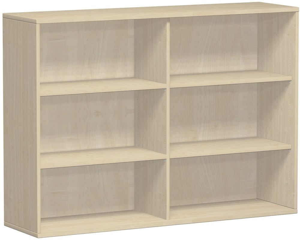 Büroregal, Metallsockel/Standfüße, 2 Einlegeböden, modular, Dreischicht-Feinspan, Einlegeboden, 1.152 x 1.000 x 425 mm (HxBxT), Dekor Ahorn