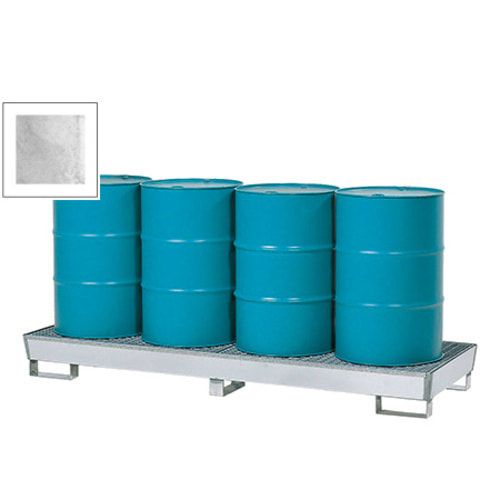 Auffangwanne - 400 l - 850 kg - Gitterrost - Staplerschuhe - 355 x 2.470 x 815 mm (HxBxT) - enzianblau