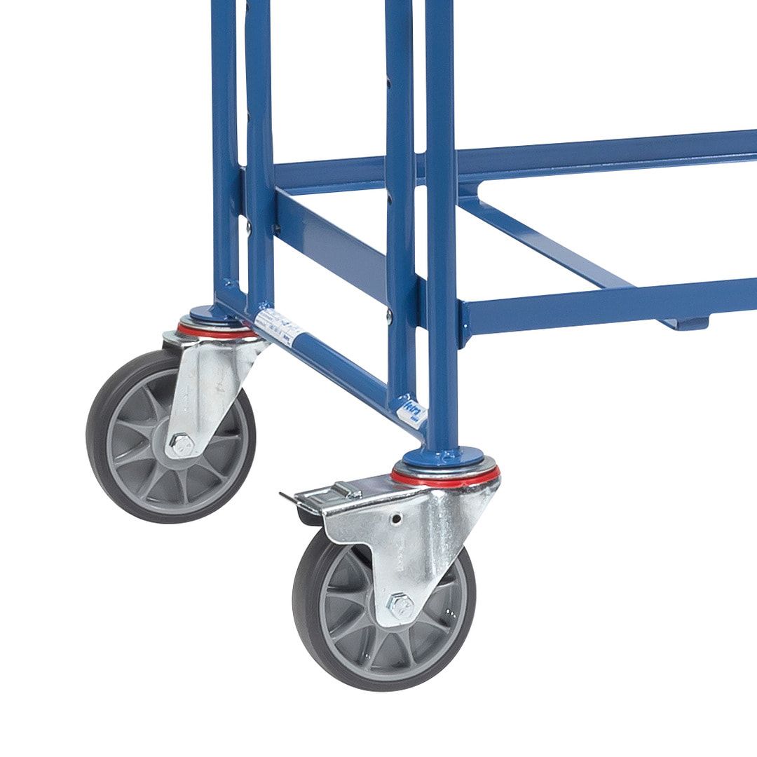 Fetra - Etagenwagen für Eurokästen - 400 kg - 1.686 x 685 x 1.372 mm (HxBxT) - 5 Rahmen
