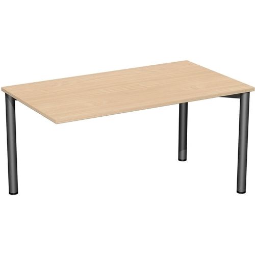 Schreibtisch - 4-Fuß Flex - Bürotisch - 720 x 1.000 x 800 mm (HxBxT) - Gestell anthrazit - Ahorn