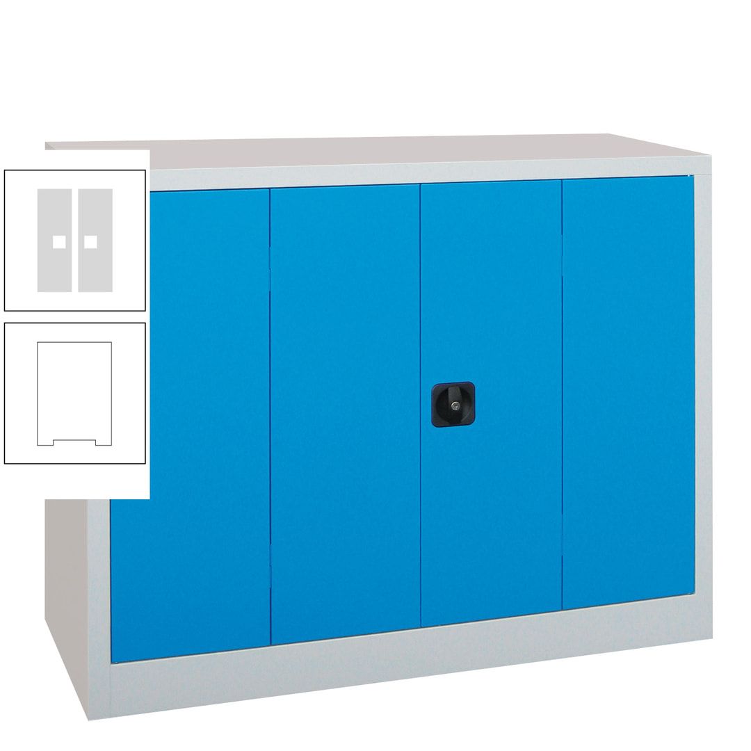 Falttürenschrank - 1.000x1.200x400 mm (HxBxT) - 2 Einlegeböden, gepulvert - Zylinderschloss - anthrazitgrau