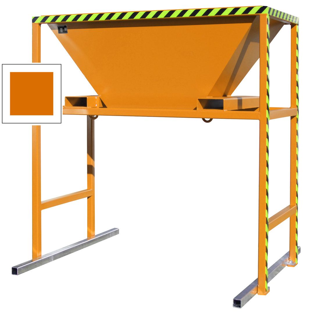 Befülltrichter für Big-Bags und Container - mit Ständer - für lose Untergründe - 2.050 x 1.980 x 1.700 mm (HxBxT) - feuerrot (RAL 3000)