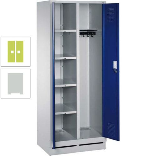 Mehrzweckschrank, Doppeltüren, Füße, 2 Abteile a 300 mm, Korpus anthrazitgrau, Tür anthrazitgrau, 1.800 x 600 x 500 mm (HxBxT)