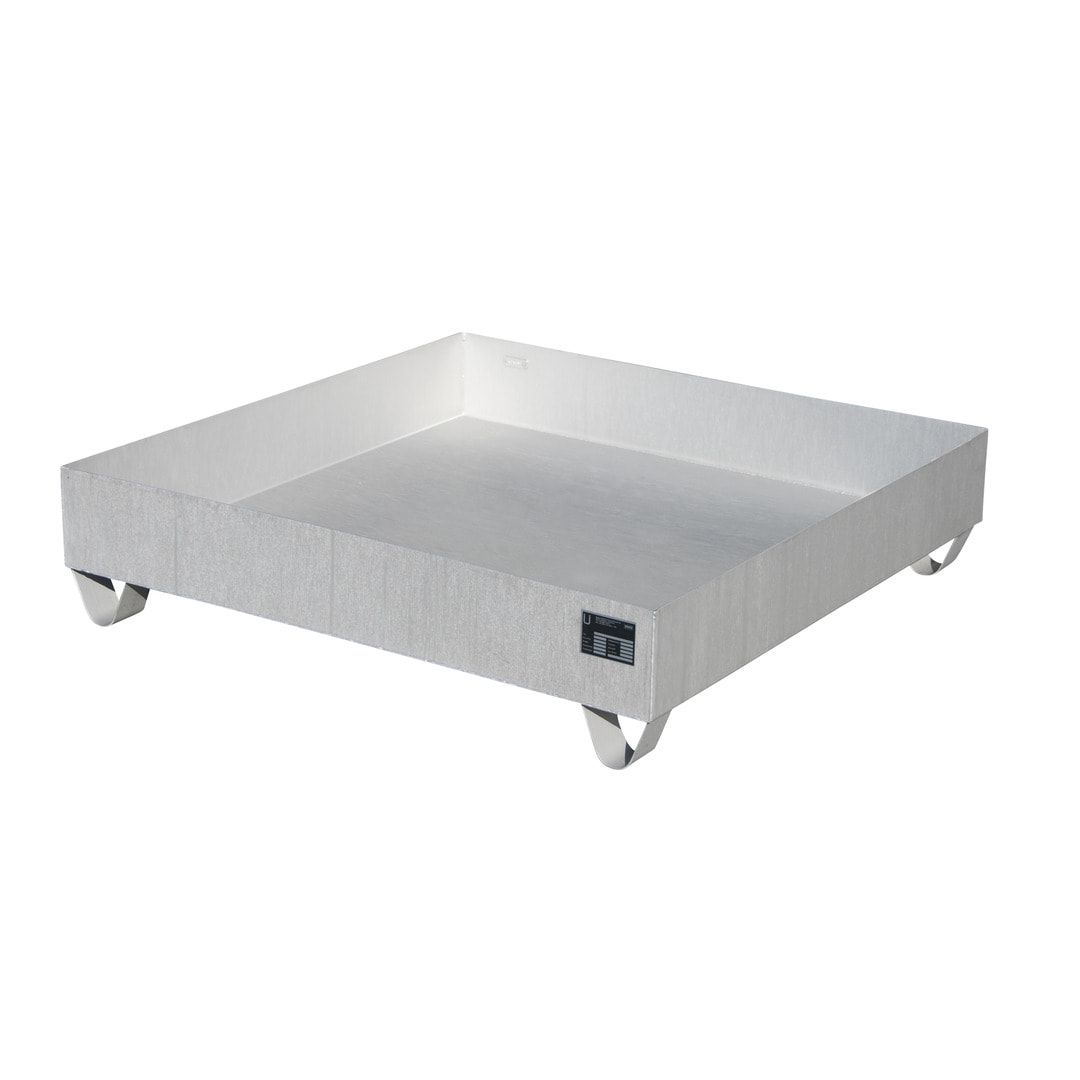 Edelstahl-Auffangwanne für 200 l Fässer - 210 l Volumen - 465 x 800 x 800 mm (HxBxT)