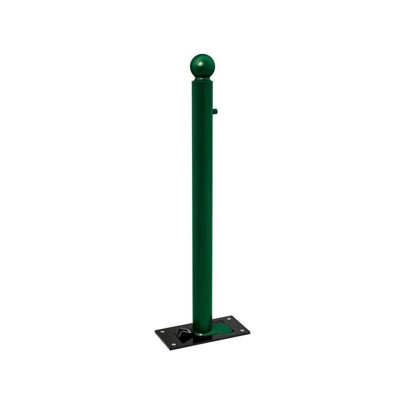 Klappbarer Pfosten mit Kugelkopf - 76 x 1.079 mm (DxH) - Überfahrhöhe 105 mm - Farbe enzianblau - Absperrpfosten