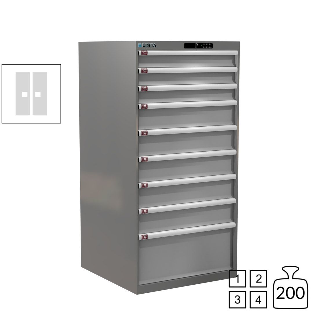 Lista Schubladenschrank - 13.106.010 - 1.450x717x725 mm (HxBxT) - 9 Schubladen - 200 kg - Key Lock - lichtblau (RAL 5012)