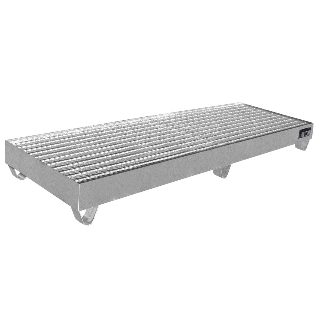 Edelstahl-Auffangwanne für 200 l Fässer - 210 l Volumen - 465 x 800 x 800 mm (HxBxT)