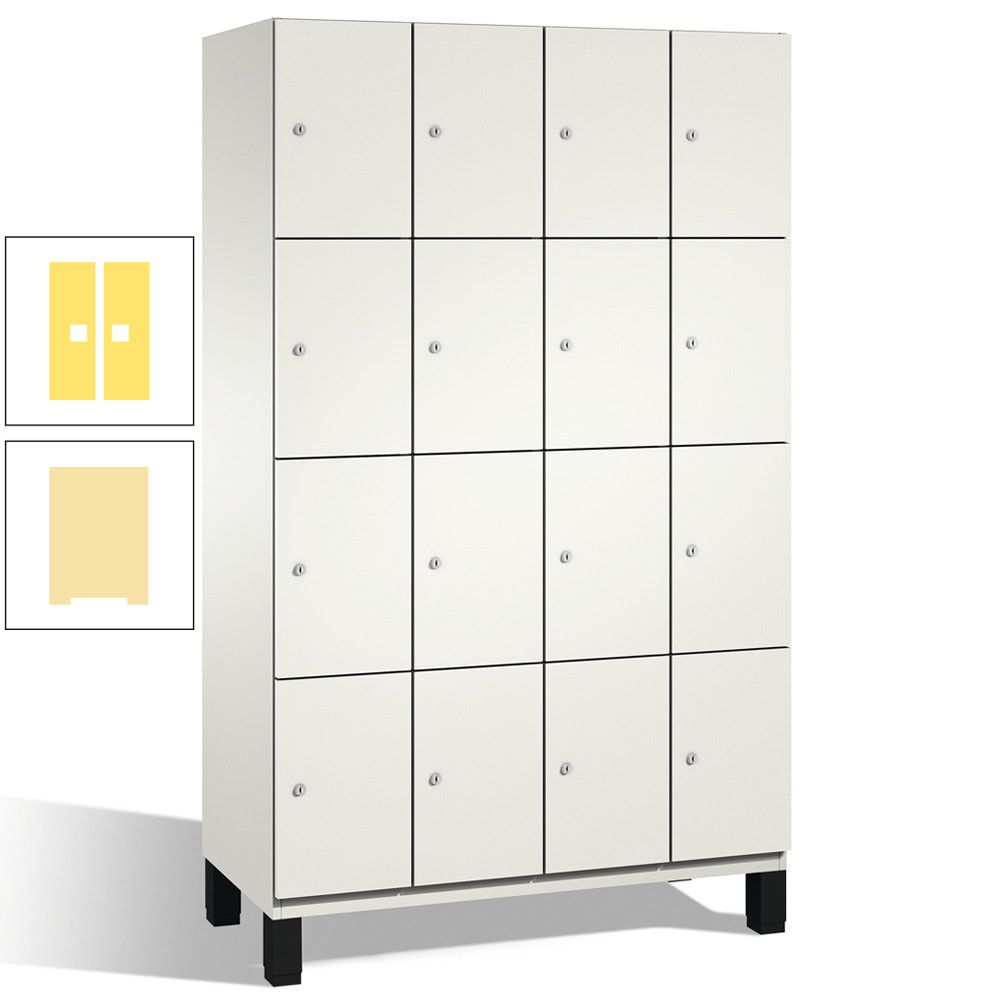 Fächerschrank, Stahlschrank, 16 Fächer, Türöffnungsbegrenzer, mit Füßen, Korpus lichtgrau, Tür anthrazitgrau, 1.980 x 1.200 x 525 mm (HxBxT)