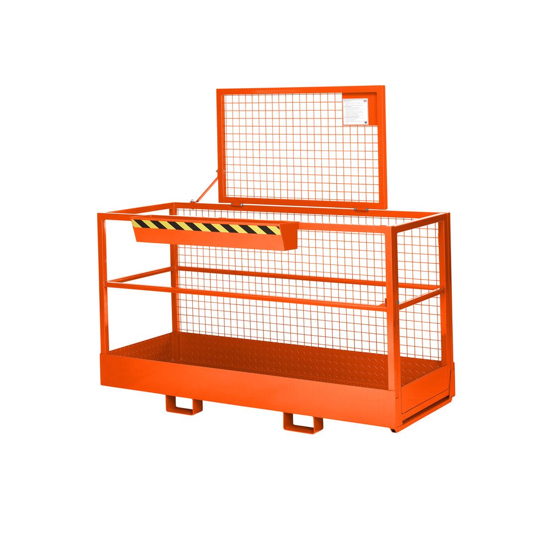 Arbeitsbühne für Stapler und Frontlader - Arbeitskorb - Montagebühne - Extra breit - Traglast 300 kg - 1.910 x 2.000 x 800 mm (HxBxT) - anthrazitgrau