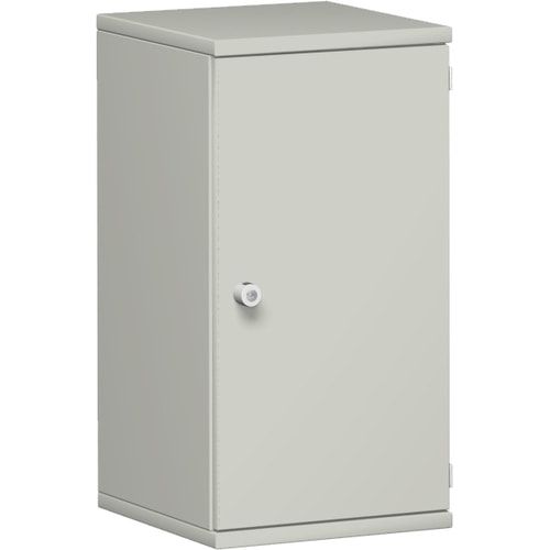 Flügeltürenschrank, Holztüren, Schloss links, 2 Ordnerhöhen, 1 Einlegeboden, 768 x 400 x 425 mm (HxBxT), Frontfarbe Ahorn, Korpusfarbe Ahorn