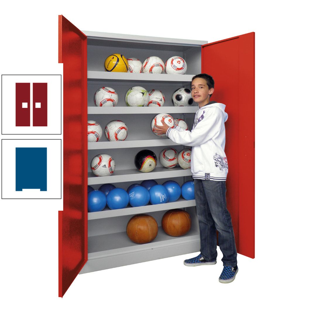 Ballschrank - Vollblechtüren - 5 Böden - 1.950x1.500x500 mm (HxBxT) - anthrazitgrau