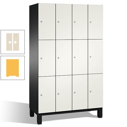 Fächerschrank, Stahlschrank, 12 Fächer, Türöffnungsbegrenzer, mit Füßen, Korpus lichtgrau, Tür anthrazitgrau, 1.980 x 1.200 x 525 mm (HxBxT)