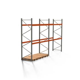 Palettenregal ARTUS - 3 Ebenen - Fachlast 2.000 kg - Höhe 3.500 mm -Fachmaß 2.700 x 1.100 mm (BxT) - Schwerlastregal - Anzahl Felder wählbar