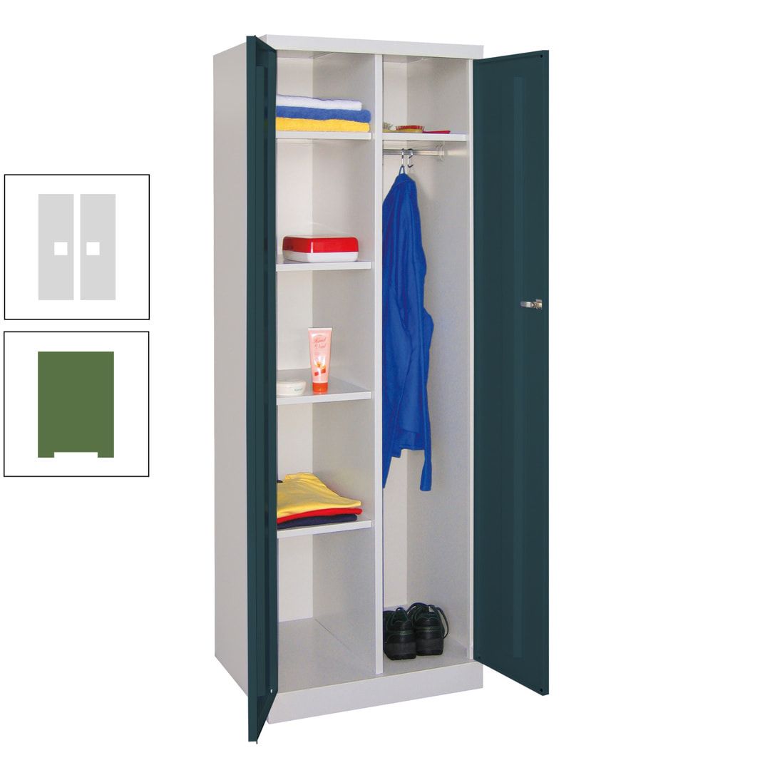 Kleiderschrank mit Sockel - Spind - 1 Abteil mit Trennwand - 1.800x600x500 mm (HxBxT) - Zylinderschloss - anthrazitgrau
