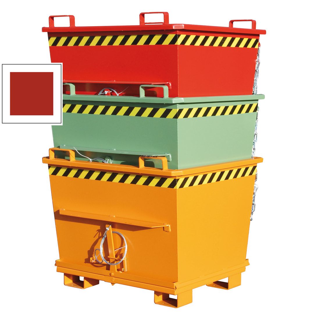 BAUER Klappbodenbehälter - 1.000 l - konisch - 1200x1040x1271 mm - stapelbar - feuerrot