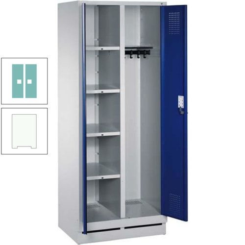 Mehrzweckschrank, Doppeltüren, Füße, 2 Abteile a 300 mm, Korpus anthrazitgrau, Tür anthrazitgrau, 1.800 x 600 x 500 mm (HxBxT)